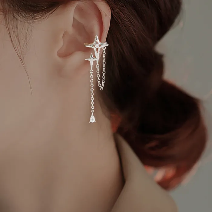 Starlit Cross Water Drop Talisman For The Ear