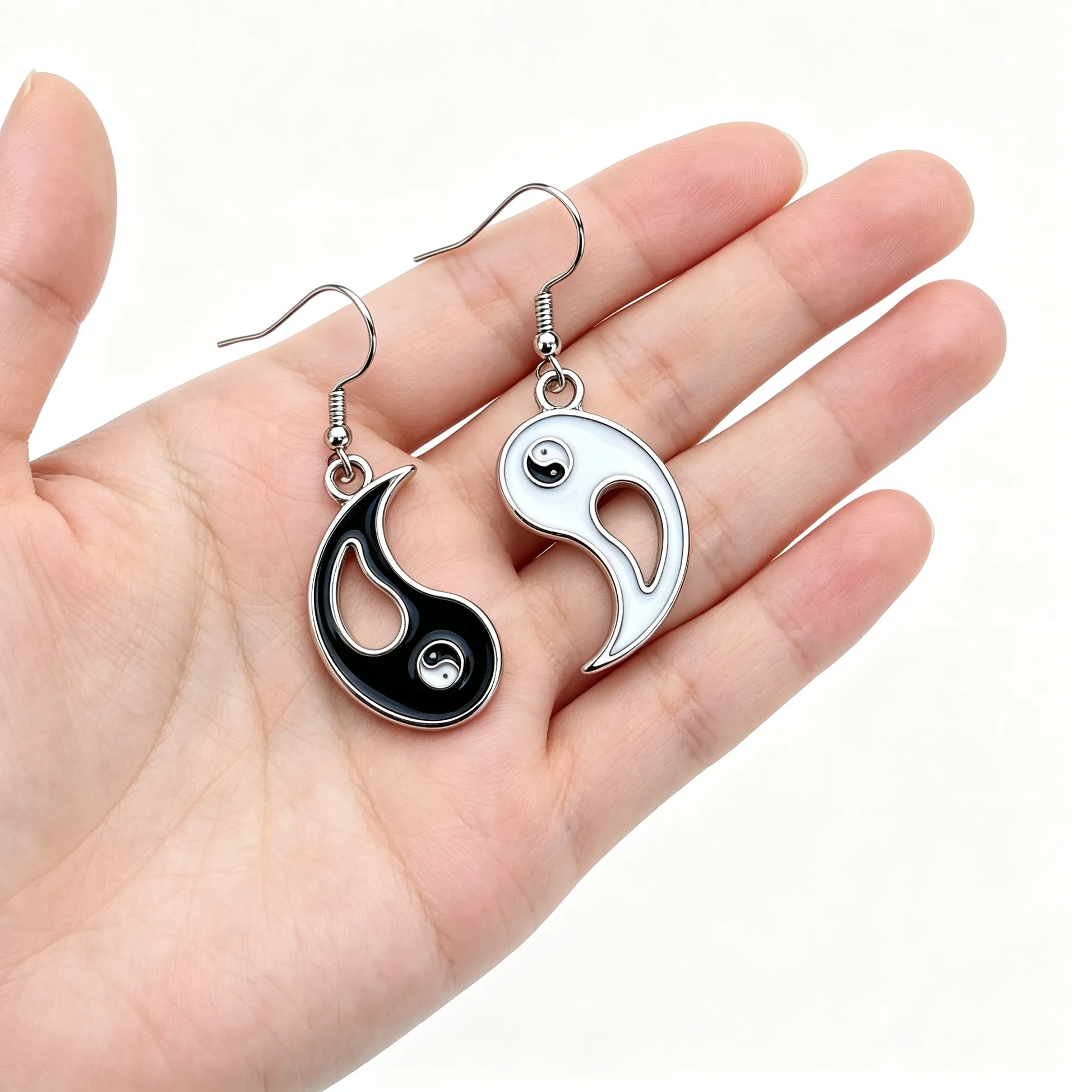 Authentic The Ethereal Balance Yin Yang Enamel Gold Talisman Earrings