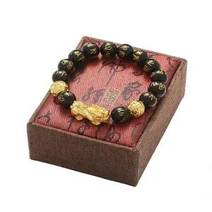 The Obsidian Pixiu A 12Mm 24K Gold- Plated Talisman For Abundance