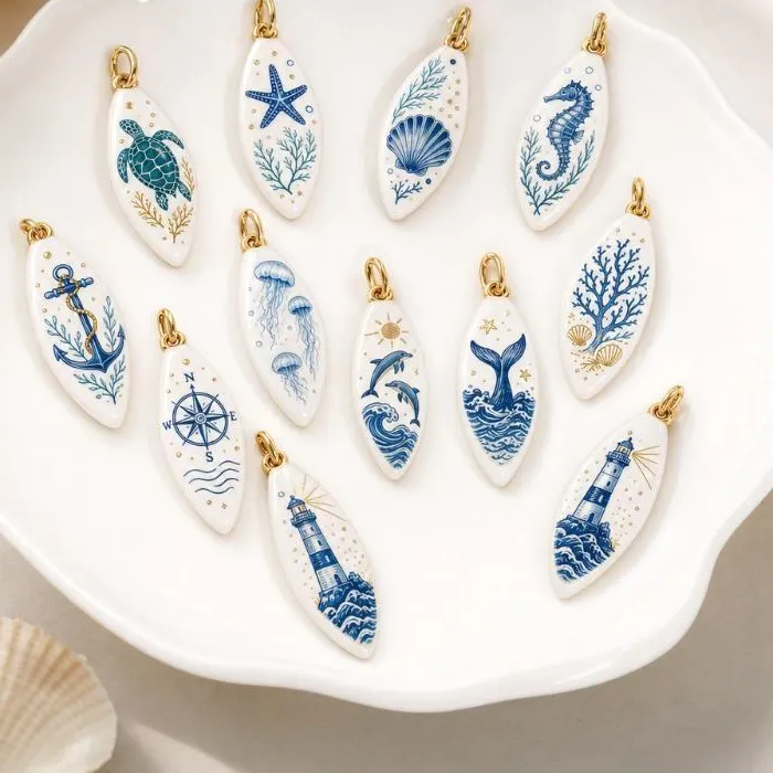Authentic Abyssal Gold The Blue Shell, Seahorse, And Turtle Talisman