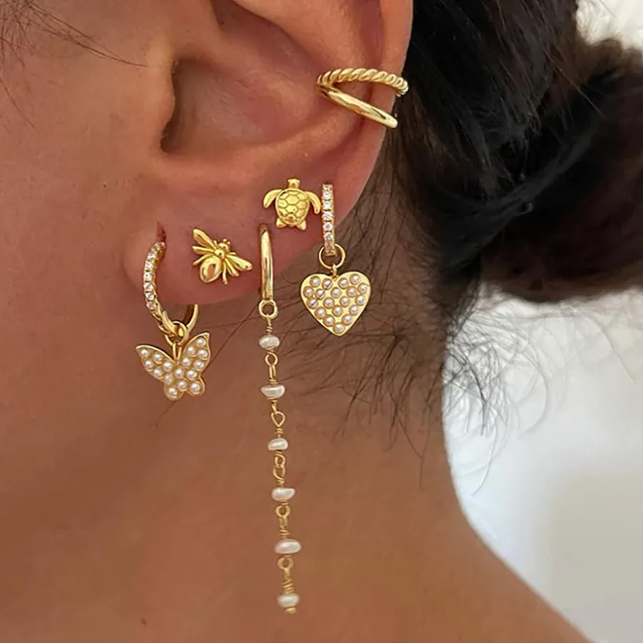 Authentic The Chrysalis Of Fortune Gold And Silver Dangle Earrings