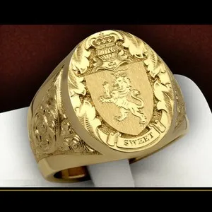 Authentic Lion's Radiant Crown 18K Gold- Plated Ring, Size 7- 13