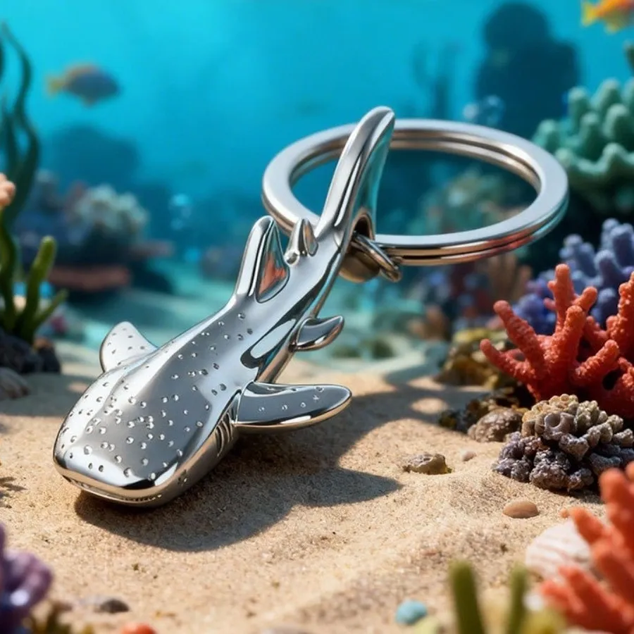 Authentic Cruise Ship Mixer Truck Key Chain Mechanical Style Whale Shark Keychain Simulated Portable Bag Charming