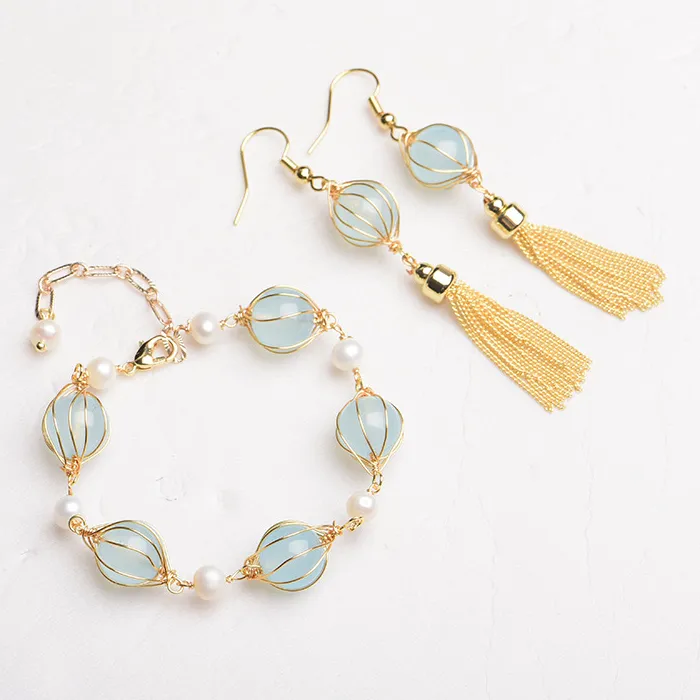 Authentic Azure Jade Whispers Bead Earrings For Serenity And Protection