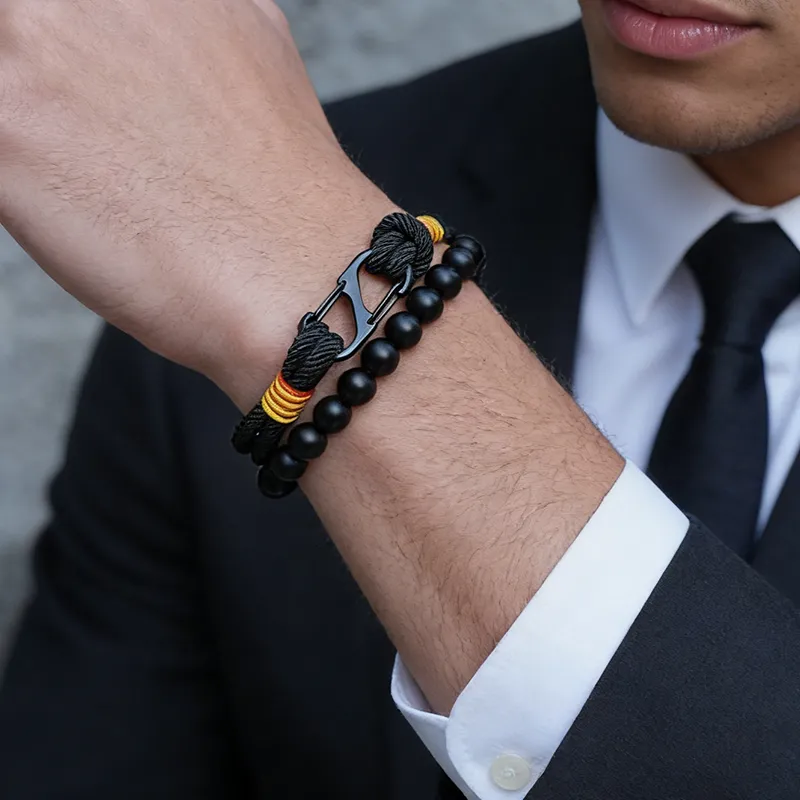Authentic Casual 2Pcs Beaded Handmade Bracelet Detachable Bilayer 8Mm Grade A Matte Stone Healing Braslet Sports Homme Joias