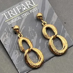 Authentic Celestial Gold Plated Dangle Drops For Pierced Ears
