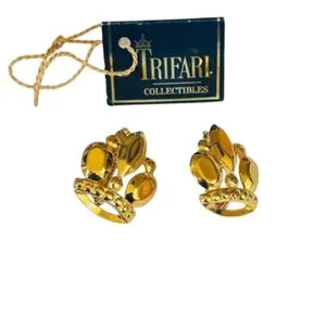 Authentic The Gilded Crown Victorian Era Royal Clip- Ons For Sovereign Energy