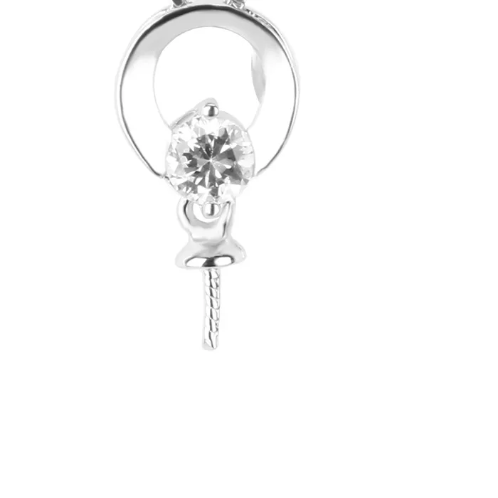 Authentic Cluci Silver 925 Round Pearl Pendant Mounting Jewelry 925 Sterling Silver Charms Pendant Sp101Sb