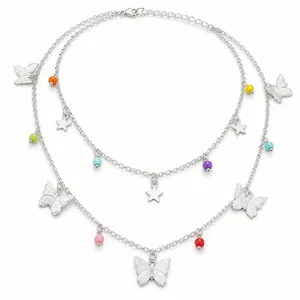 Authentic Celestial Wings Gold- Plated Butterfly And Star Layering Choker