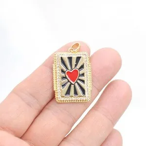 Authentic The Gilded Heart 18K Gold Plated Cross Enamel Dog Tag Amulet