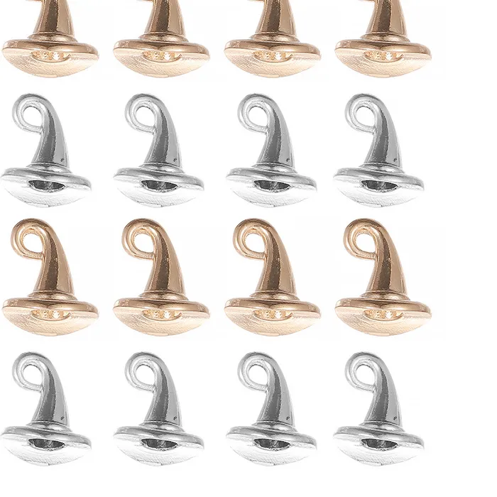 Authentic 20Pcs/Lot 12x10mm Antique Silver And KC Gold Wizard Hat Charms Witch Hat Charms For Jewelry Making DIY Jewelry Findings