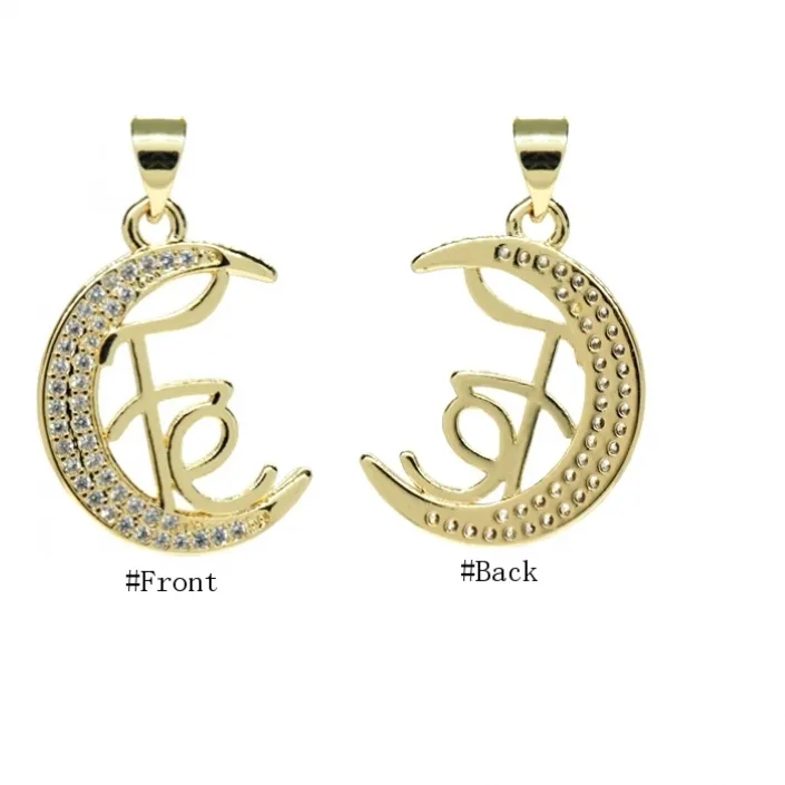 Authentic 10Pcs Metal Cubic Zirconia Gold Color Pendant Invisible Setting Boho Witch Jewelry Charms PM52476
