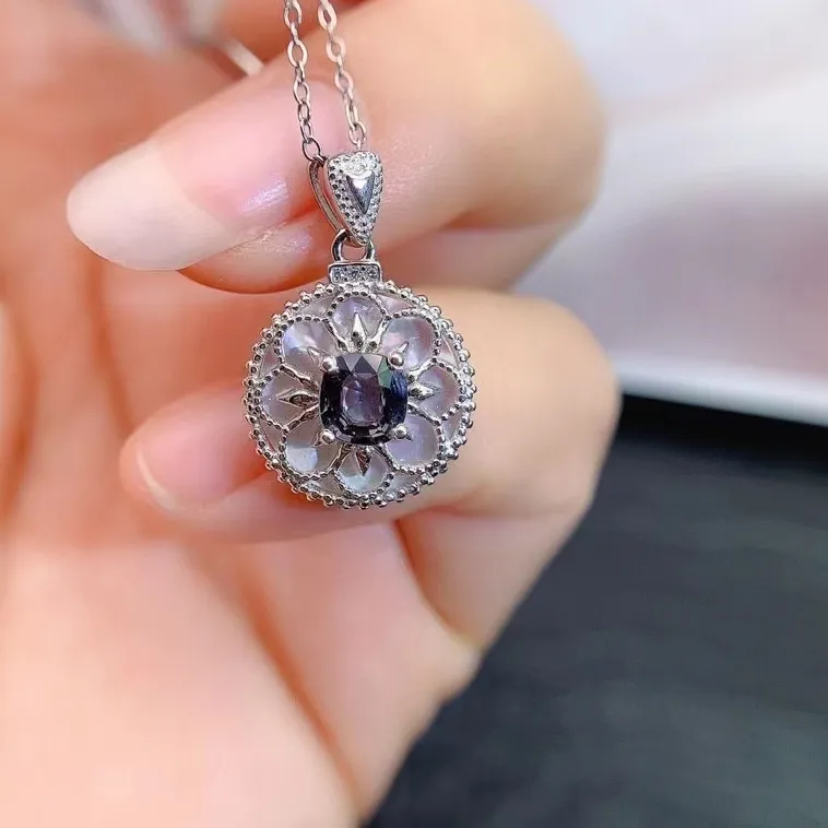 Authentic Kjjeaxcmy Brand Boutique Jewelry Round Spinel Pendant 925 Sterling Silver Natural Gem