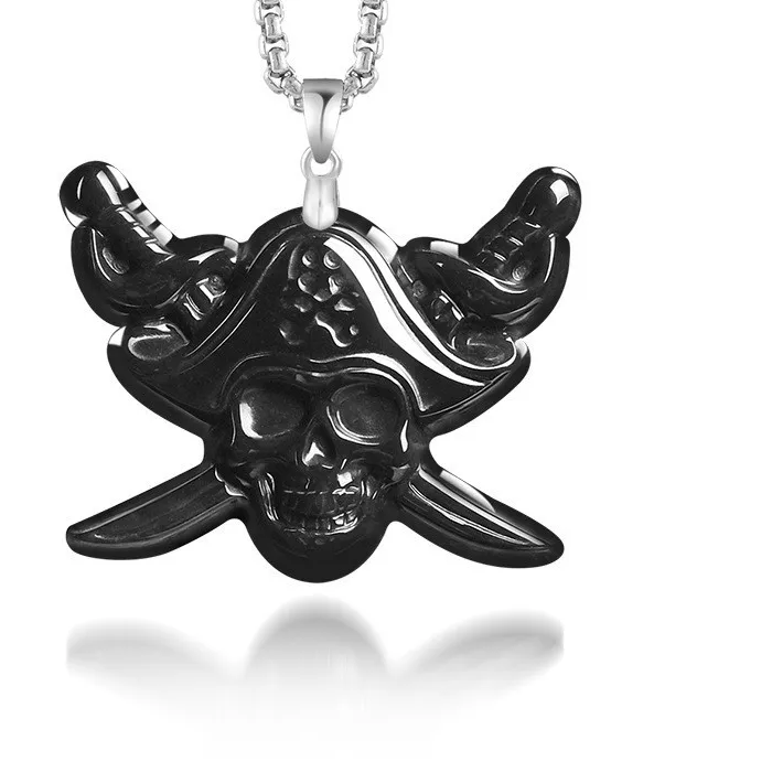Authentic Myanmar Jadeite Skull Pendant Necklace Natural Jewelry Gemstone Designer Real Jade 925 Silver