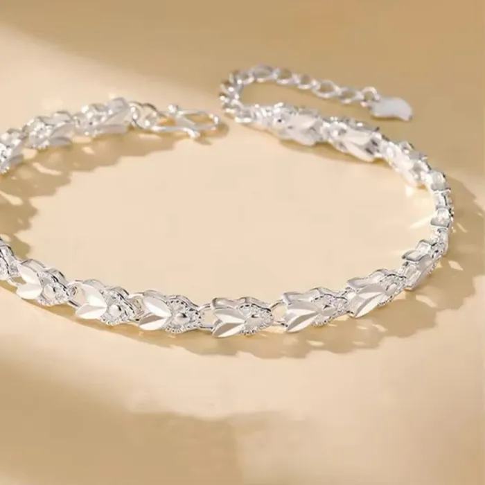 Authentic 925 Sterling Silver Bracelet Chain Dream Jewelry Lovers Charms 20Cm Classic