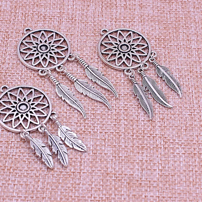 Authentic 10Pcs Tree Feather Dream Catcher Charms For Jewelry Making Diy Dream Catcher Charms