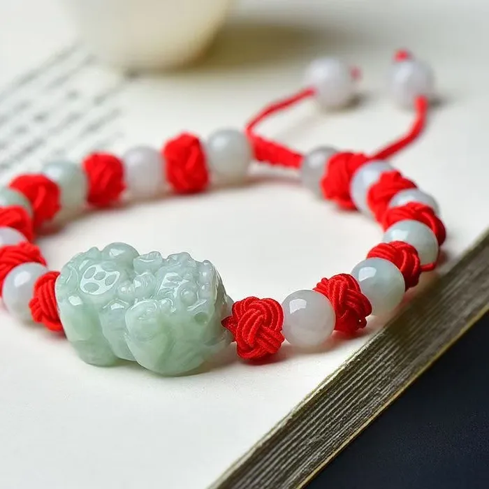 Authentic The Golden Pixiu Guardian Natural Burmese Jadeite Spiritual Wealth Talisman