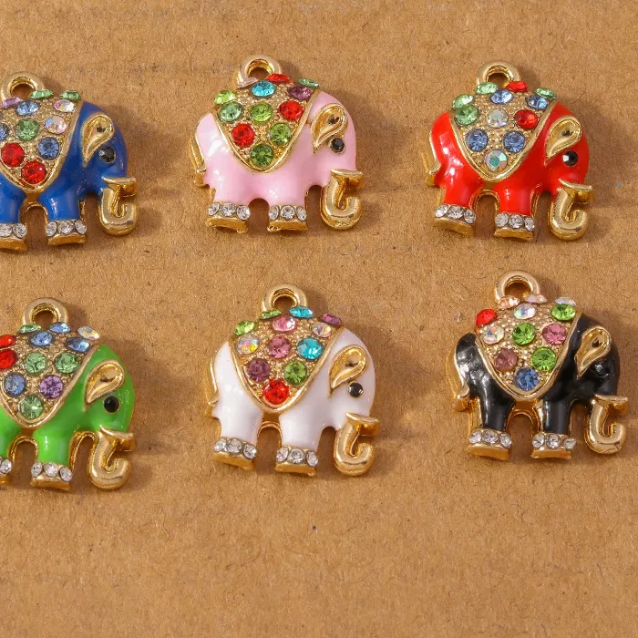 Authentic Ten Celestial Elephant Charms Enchanted Crystal Pendants