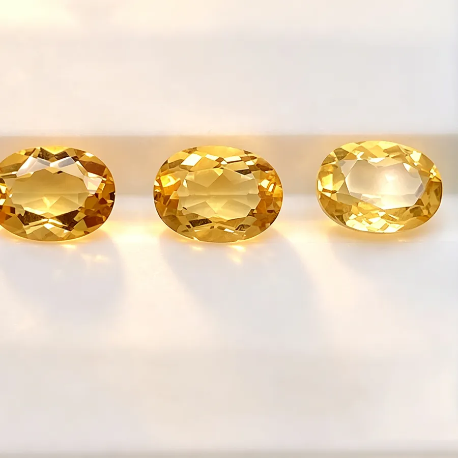 Authentic Radiant Solar Citrine Faceted Gemstones For Sacred Talismans