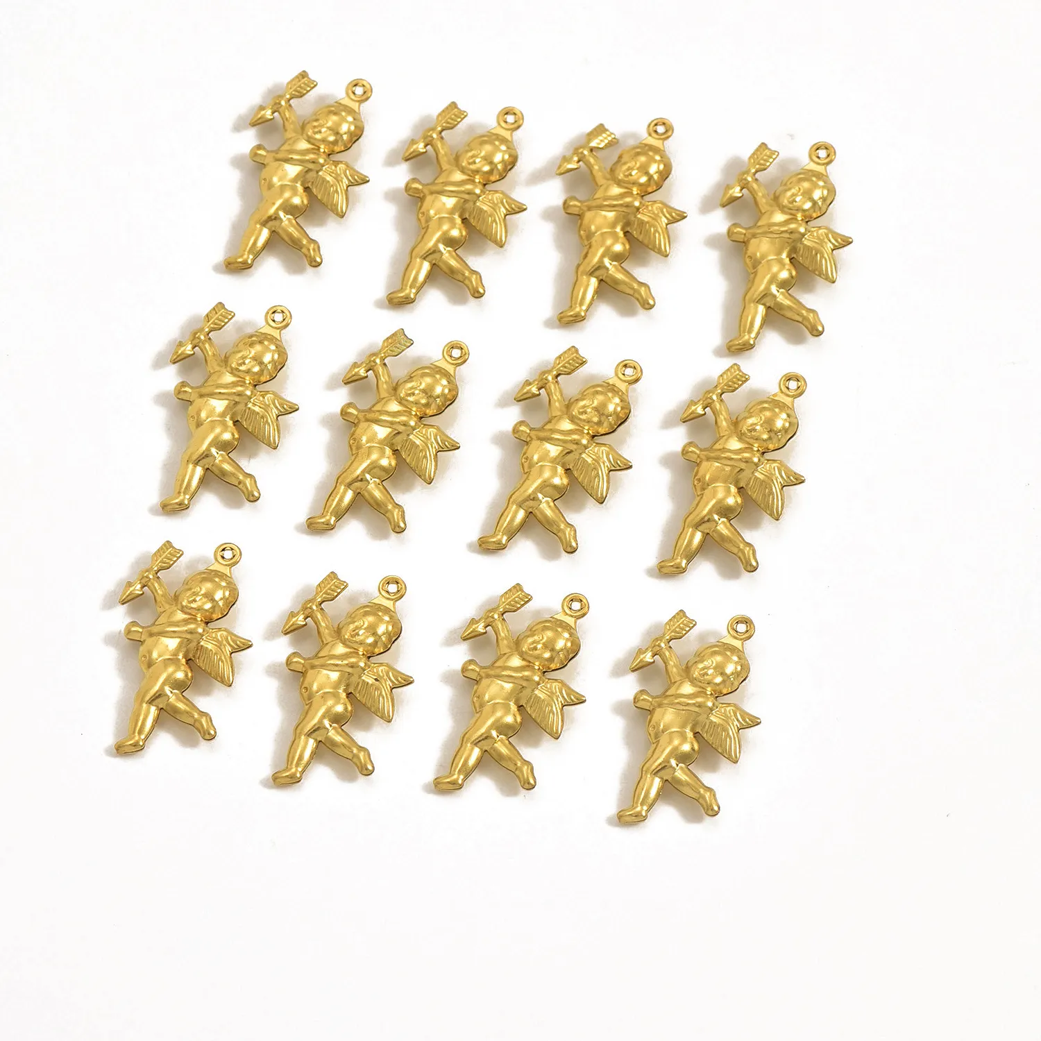 Authentic 100Pcs 3D Cupid Pendants Angel 29.2X15.4Mm Diy Handicrafts Earrings Necklace Making Findings Handmade Materials