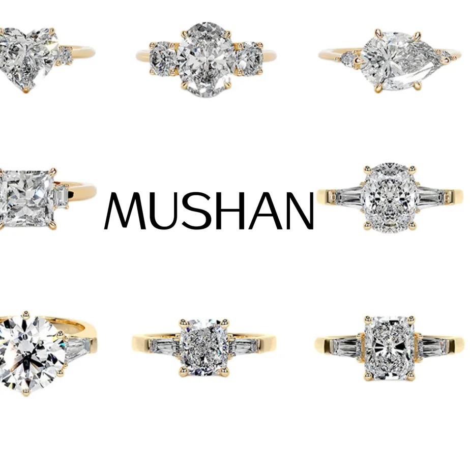 Authentic Mushan Custom Jewelry 925 Sterling Silver Ring Bands Moissanite Diamond D Color Vvs1 S925 Rings Fine Jewelry