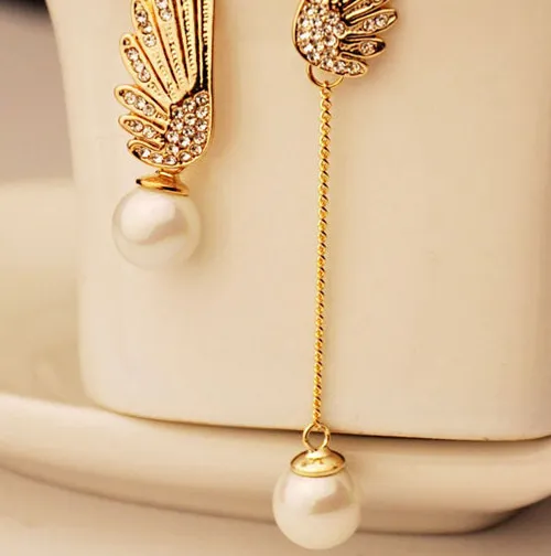 Authentic Wings Of Seraphic Grace Asymmetrical Talisman Earrings