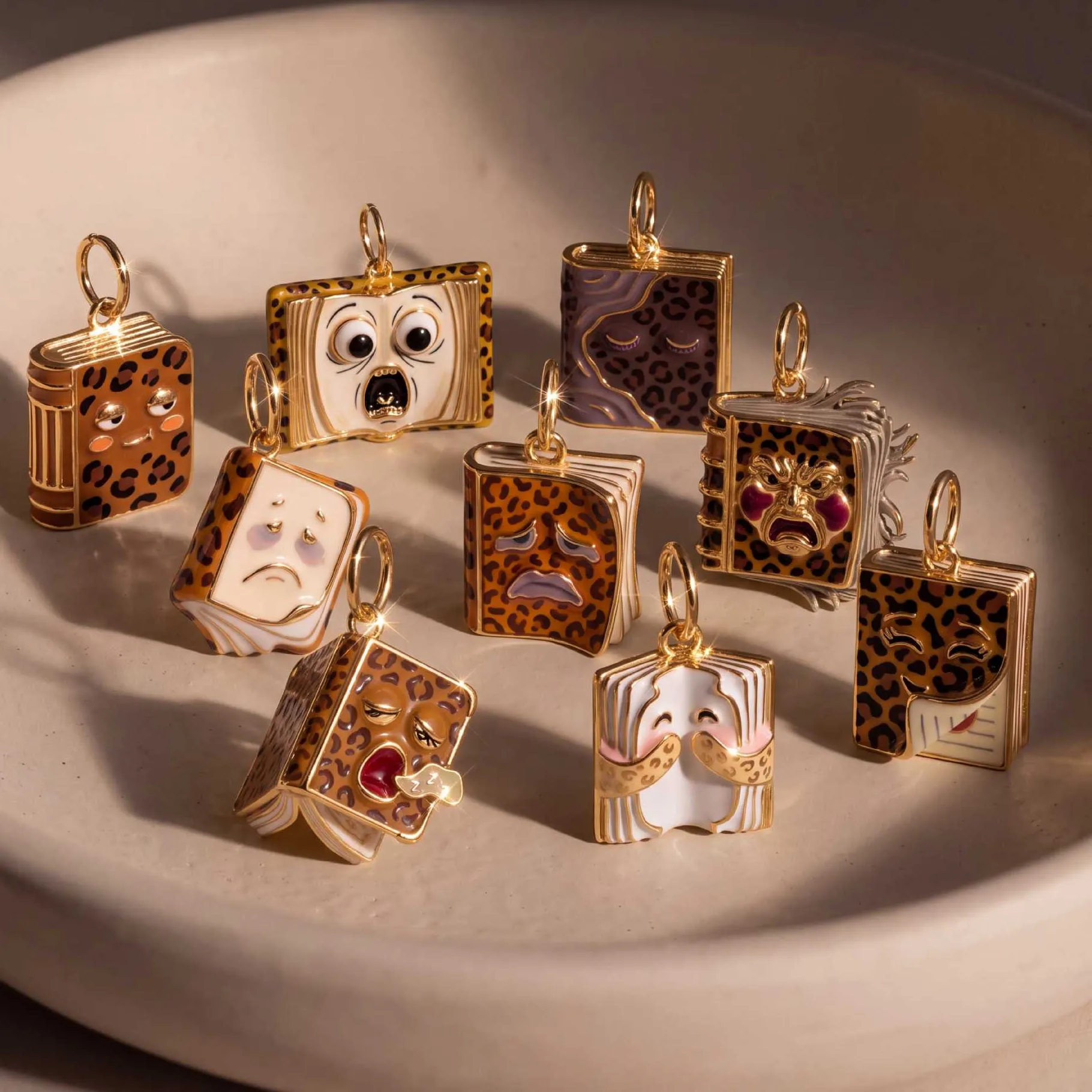 Authentic Presale Leopard Funny Emoticon Book Series Pendant Charms Jewelry Making Diy Handmade Craft
