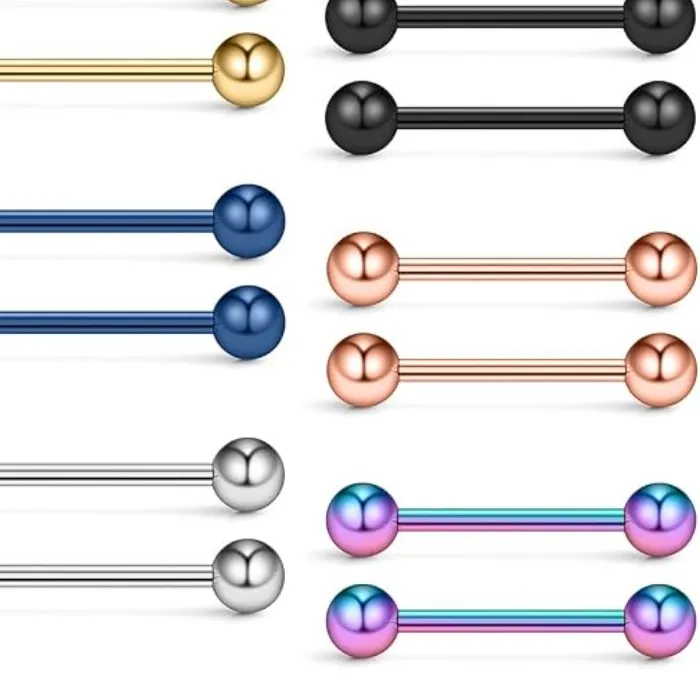 Authentic Sacred Alignment Gold- Plated Barbell Talismans For Tongue And Nipple Piercings