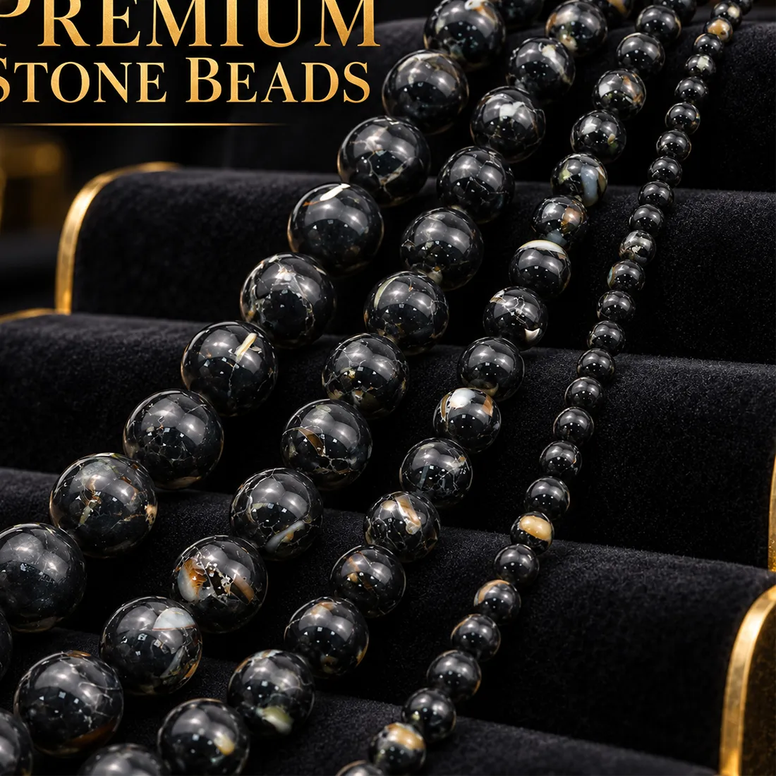 Authentic 4 6 8 10 12Mm About 16- 46Pcs Natural Black Iridescent Shell Stone Round Spacer Beads For Diy Bracelet Necklace Jewelry Making