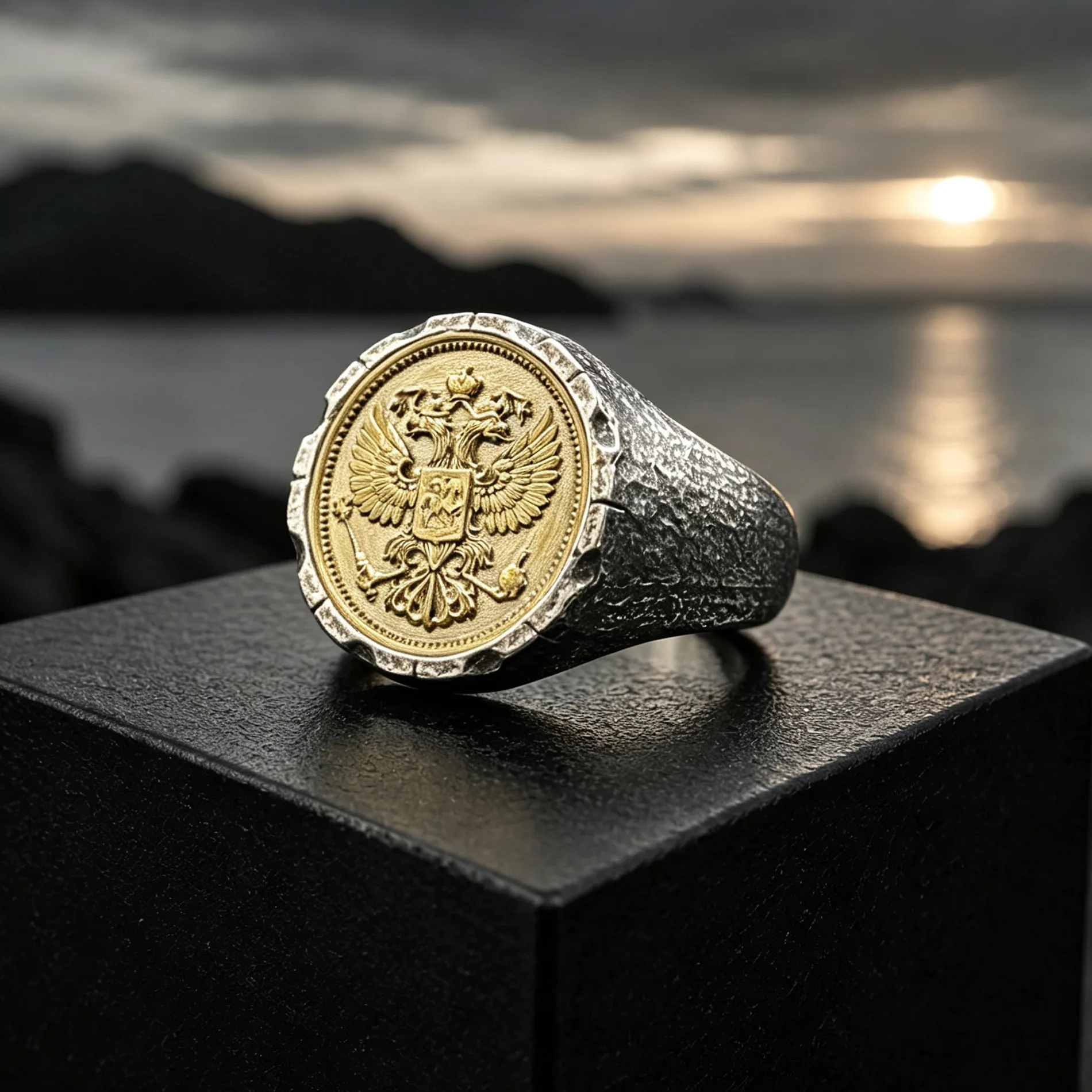 Authentic The Sovereign Guardian Two- Headed Eagle Byzantine Signet Ring