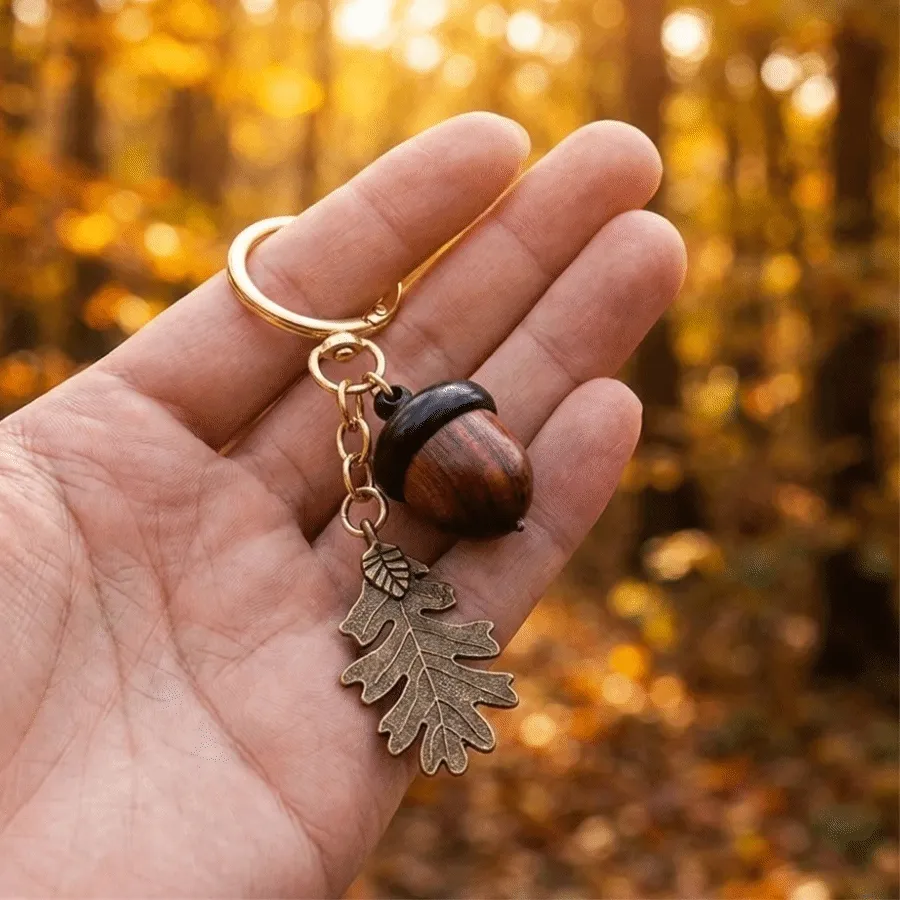 Authentic Antique Acorn Keychain Small Item Storage Lightweight Simulation Acorn Bag Pendant Removable Twist Open Keychain