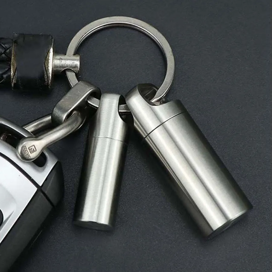 Authentic Mini Waterproof Portable Pill Storage Box Pendants Keychain Medicine Boxes Keyring Outdoor Vitamins Container