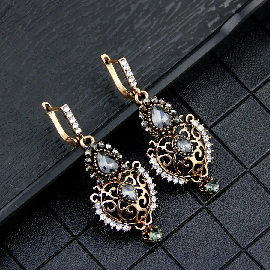 Authentic Solar Bloom Antique Gold Turkish Talisman Earrings