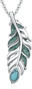 Authentic Whispering Winds Turquoise And Feather Talisman In Radiant White Gold