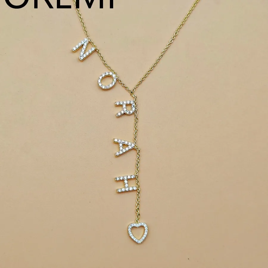 Authentic Luminous Cipher Personalized Crystal Initial Talisman On Delicate Gold Chain