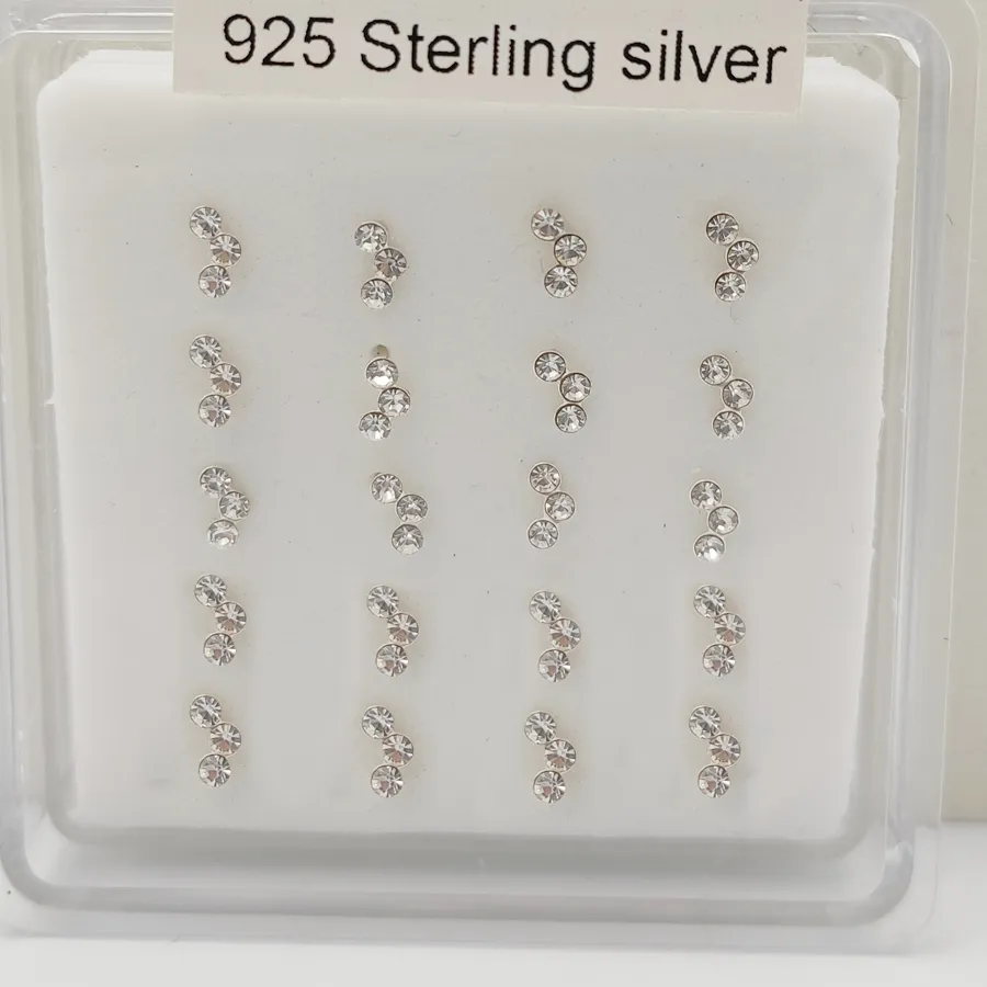 Authentic Celestial Starlight Luminescent Silver Nose Studs- Of Twenty Sacred Piercing Talismans
