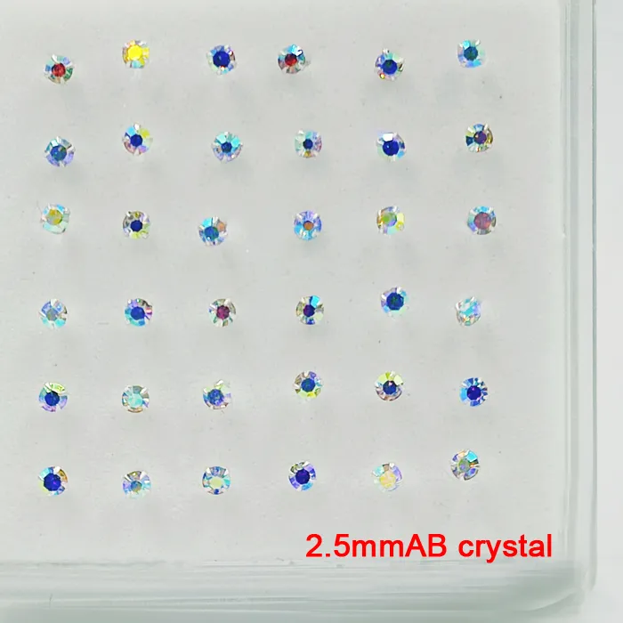 Authentic Aurora Veil 36 Sterling Silver Crystal Nose Pins For Ethereal Balance