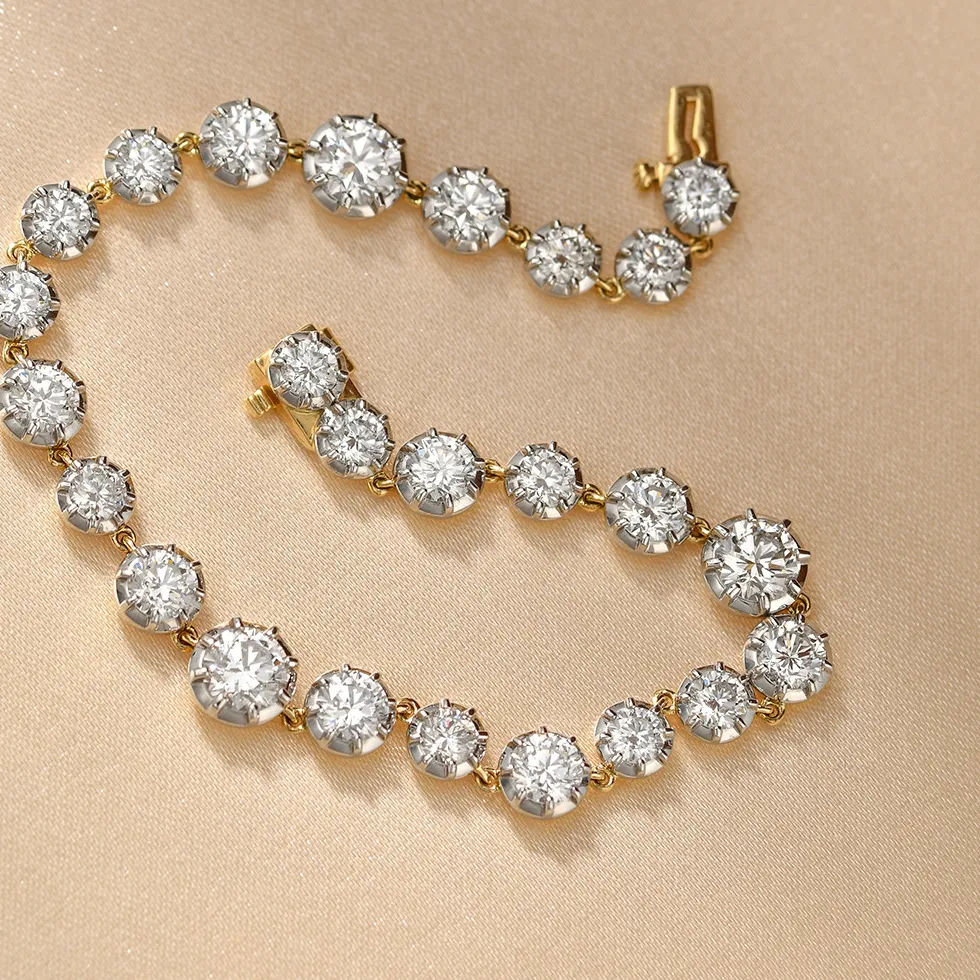 Authentic Georgian Glow Two Tone Gradient Moissanite Bracelet Of Golden Protection