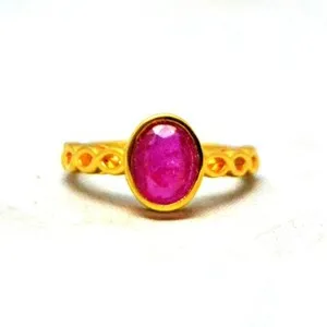 Authentic The Crimson Flame Talisman 22Kt Gold- Plated Ruby Ring