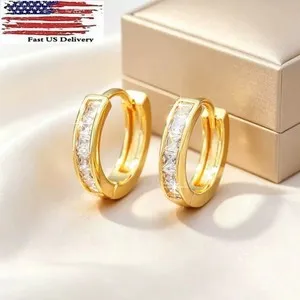 Authentic Radiant Hearth Huggie Hoops In Rose Gold Plating