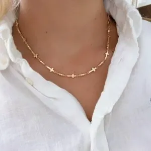 Authentic Celestial Horizon The Twelvefold Sideways Cross Gold Talisman Choker