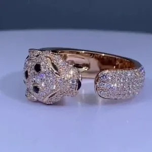 Authentic Leopard Moonlit Ring 3.00 Ct Moissanite & Rose Gold