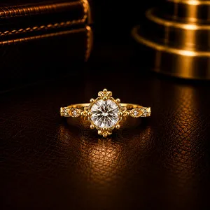 Authentic Crown Ring Round Lab Grown Diamond 1.05 Ct 925 Silver Def Vvs