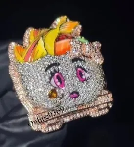 Authentic The Gaze Of Eternity 3D Enamel And Moissanite Rose Gold Talisman Ring