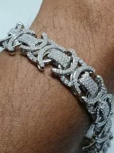 Authentic Radiant Starfire Luminescent White Gold- Plated Chain Bracelet