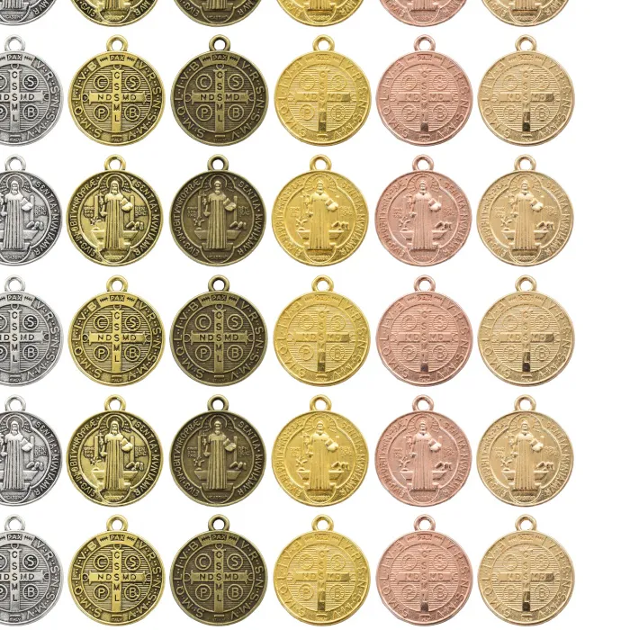 Authentic 10Pcs St Benedict Medals Charms Saint Benedict Protection From Evil Pendants For Diy Jewelry Making