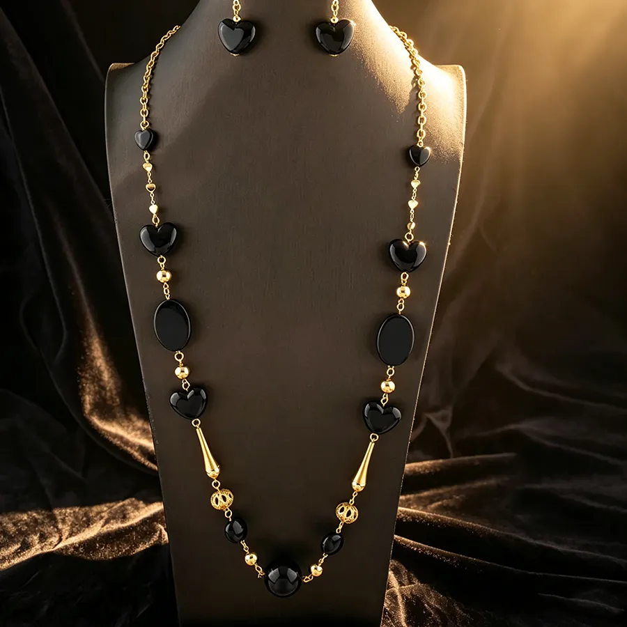 Authentic The Obsidian Bloom Gold- Plated Heart Talisman