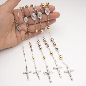 Authentic Tri Celestial Cross Rosary 14K Gold Plated Silver Talisman
