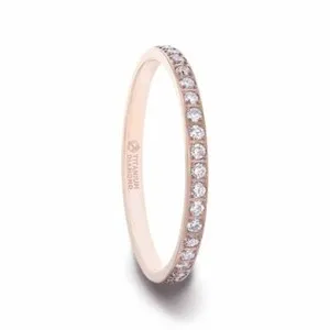Authentic The Gilded Halo Rose Gold Band With 2Mm Lab- Created Diamonds