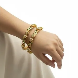Authentic Verdant Aegis 925 Sterling Silver Gold- Plated Cz Bangle